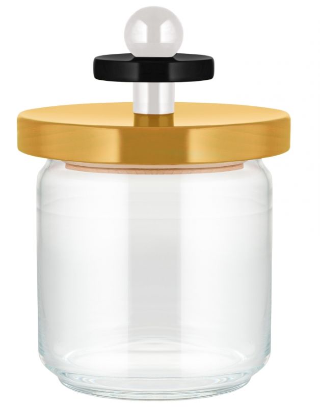 Kitchen jar ES16/75 H 17 cm Alessi Yellow, black and white SINGLE PIECES